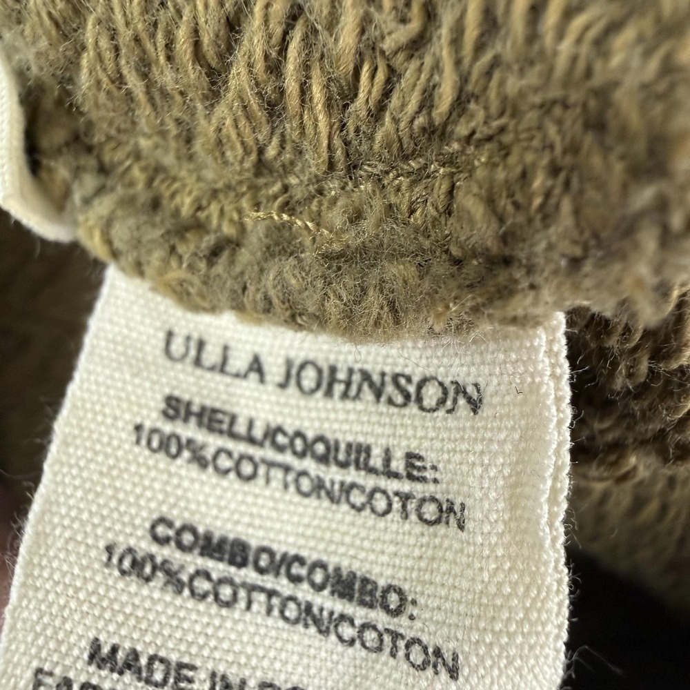 Ulla Johnson Sweatshirt Womens XS Green Puff Sleeve Terry Crewneck Pullover - Picture 6 of 11